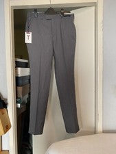 Pantalón Ted Baker Para Hombres Gris Barneut Pequeño Cuadros Moda Calce £139