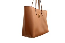 Bolso de hombro Versace para mujer de cuero granulado coñac dorado Medusa