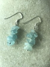 Pendientes de astillas de aguamarina genuinas - Plata de ley 925 - Bolsa de regalo - Envío y devolución gratuitos