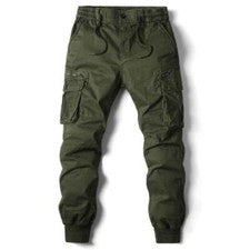 Pantalones de chándal informales de algodón con bandas al tobillo para hombre Pantalones militares