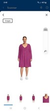 Vestido Time and Tru Babydoll tejido gofre violeta mora púrpura para mujer Plus 5X