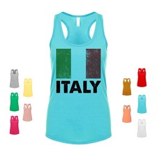 Camiseta sin mangas Italia patrimonio patriotismo orgullo nacional moda viajes turista para mujer