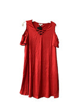 PINUP FASHION Nuevo Para Mujer Talla Grande Hombro Frío Rojo Nuevo Pin Up