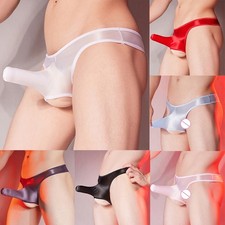 Moda Para hombres Aceite Brillante para Lencería Tanga de tiro bajo Ropa Interior Calzoncillos Bragas