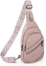 Bolso bandolera de cuero para mujer con correa ajustable paquete de pecho de viaje