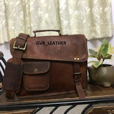 Bolso de mano de cuero de alta calidad real vintage para mujer Bolso de hombr...
