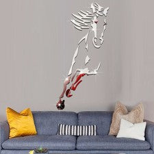 Pegatina de caballo espejo de pared calcomanía patrón pegatinas decoración del hogar