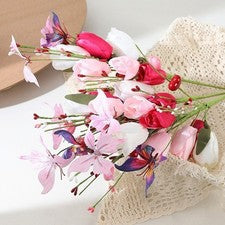 1* Flor artificial realista de tulipán mariposa para boda decoración del hogar fotografía