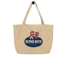 Bolso de Mano Grande Orgánico Alpha Beta Grocery Store - Marca Pasada Retro