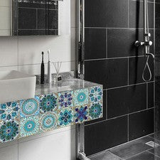 Juego de 10 pegatinas decorativas adhesivas reutilizables para azulejos mandala para el hogar