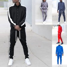 Conjunto de traje deportivo a rayas laterales esenciales para hombre St868