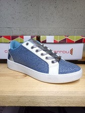 Baskets Tennis Chaussure Femme - 36 et 37 - Bleu Gris Blanc Strass - Déstockage