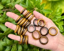 Anillo de oro ojo de tigre, joyería de cristal de piedras preciosas ojo de tigre - Elige el tamaño