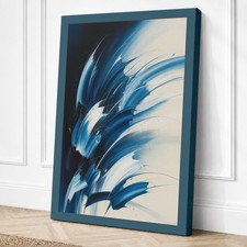 Impresión en lienzo abstracto de estudio de movimiento azul arte de pared decoración del hogar listo para colgar