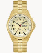 Reloj Caravelle by Bulova para hombre tradicional esfera dorada - 44C112