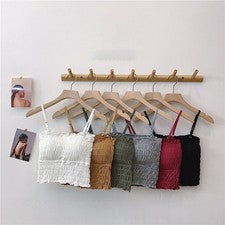 Top de camisola plisada para mujer corte fuera del hombro con almohadillas suaves extraíbles para sujetador