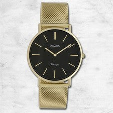 Oozoo Acero Inox Reloj de Mujer C9914A Análogo Cuarzo Pulsera Oro Vintage