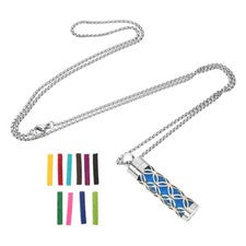 Perfume Diffuser Jewelry Necklace Refill Pads Aromatherapy Pendant Stainless