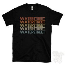 CAMISETA WATERSTREET ESTILO RETRO REPETIDO Hombre y Mujer Novedad Genial Nombre Regalo