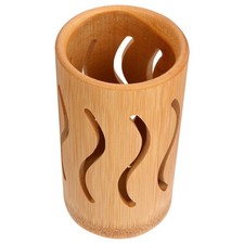 Soporte de vajilla de bambú Soporte de utensilios de cocina premium Práctico cubo de utensilios