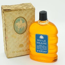 Aceite de perfume vintage D'Orsay 2 oz Huile Solaire, ¡raro! 40+ años!