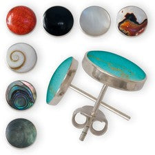 Pendientes pequeños plata 925 mujer Paua concha Shiva ojo nácar