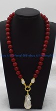 Nuevo collar de perlas barrocas de jade rojo facetado de 8 mm 16-28 pulgadas
