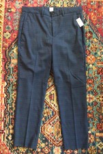NUEVO Pantalones a Cuadros Gap 34/30 Gris Azul Preparación Inglés Estilo Diseñador Italiano