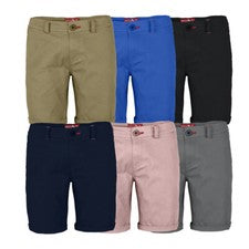 Pantalones cortos chinos elásticos informales de verano para hombre frente plano calce ajustado a cuadros