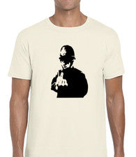 CAMISETA DIVERTIDA POLICÍA GROSERA PARA HOMBRES BANKSY GRAFFITI ARTISTA ARTE URBANO GENIAL MODA TOP