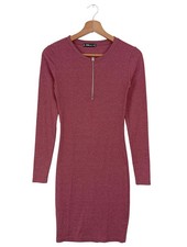 Vestido FB Sister rosa jaspeado línea H cuello redondo talla 34