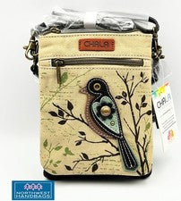 BOLSO BANDOLERA BIRD SAFARI DOBLE BOLSILLO PROTECCIÓN RFID CHALA ARENA