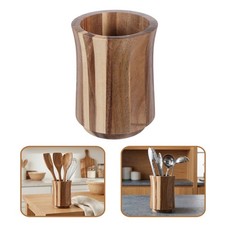 Soporte para utensilios de cocina de madera: organizador de utensilios de cocina giratorio de 360 grados para