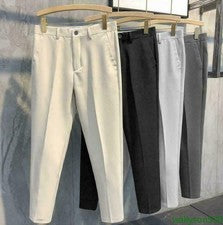 Moda Hombres Calce Ajustado Formal Cónico Noveno Pantalones Exterior Fiesta Informal Pantalones Talla
