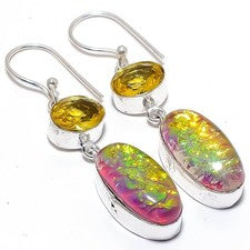 Pendiente de joyería de plata esterlina 925 con piedras preciosas de...