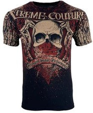 Camiseta para hombre Xtreme Couture by Affliction ortodoxa calavera motociclista