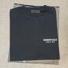 Camiseta Fear of God Essentials negra de algodón manga corta cuello redondo talla L