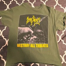 Camisa Verde Unisex Estilo Vintage Feto Moribundo Destruir Todas las Amenazas S-5XL AC713