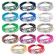 Pulsera mujer bisutería trenzada Shamballa y perlas bolas cierre magnético