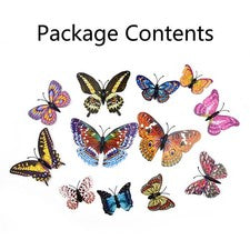12 piezas calcomanías de pared 3D luminosas mariposas calcomanías de doble capa decoración de arte para el hogar