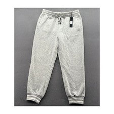 Pantalones deportivos Nova de moda para hombre XL Melrose gris jaspeado puño a rayas nuevos con etiquetas
