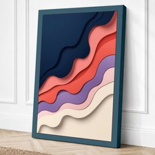 Capas de papel fluidas impresión en lienzo moderno arte de pared decoración del hogar listo para colgar