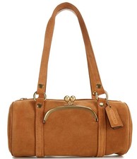 Bolso Coach CARAMELO Kisslock Barril Gamuza RUNWAY Cartera - Nuevo Color