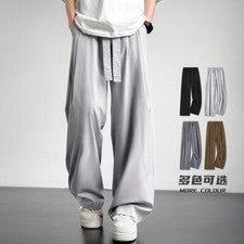 Pantalones finos de verano transpirables rectos holgados pierna ancha pantalones de playa para hombre EE. UU.