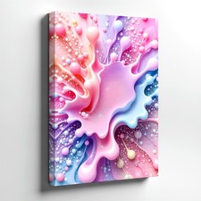 Arte de pared abstracto pintura pastel salpicaduras lienzo impresión rosa púrpura azul decoración del hogar