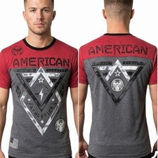 AMERICAN FIGHTER Charcoal Red ALASKA Athletic Graphic T-wt