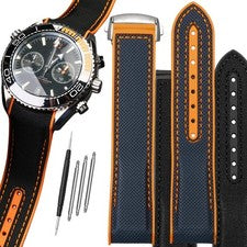 Correa de reloj de silicona de nailon para Omega Seamaster 300 Planet Ocean 600 20 mm 22 mm