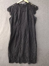 MODA Para Mujer Sin Mangas Encaje Floral Elegante Vestido de Cóctel Cuello Redondo Rodilla XL