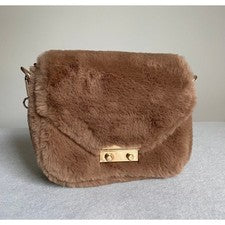 Bolso Bandolera Cartera Marrón Difuso Dorado Herrajes Lindo Preppy Kawaii ASOS