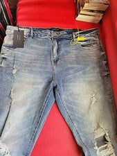 Pantalones de mezclilla azules de diseñador de la colección Karter para hombre talla 42 totalmente nuevos estilo KA046 A